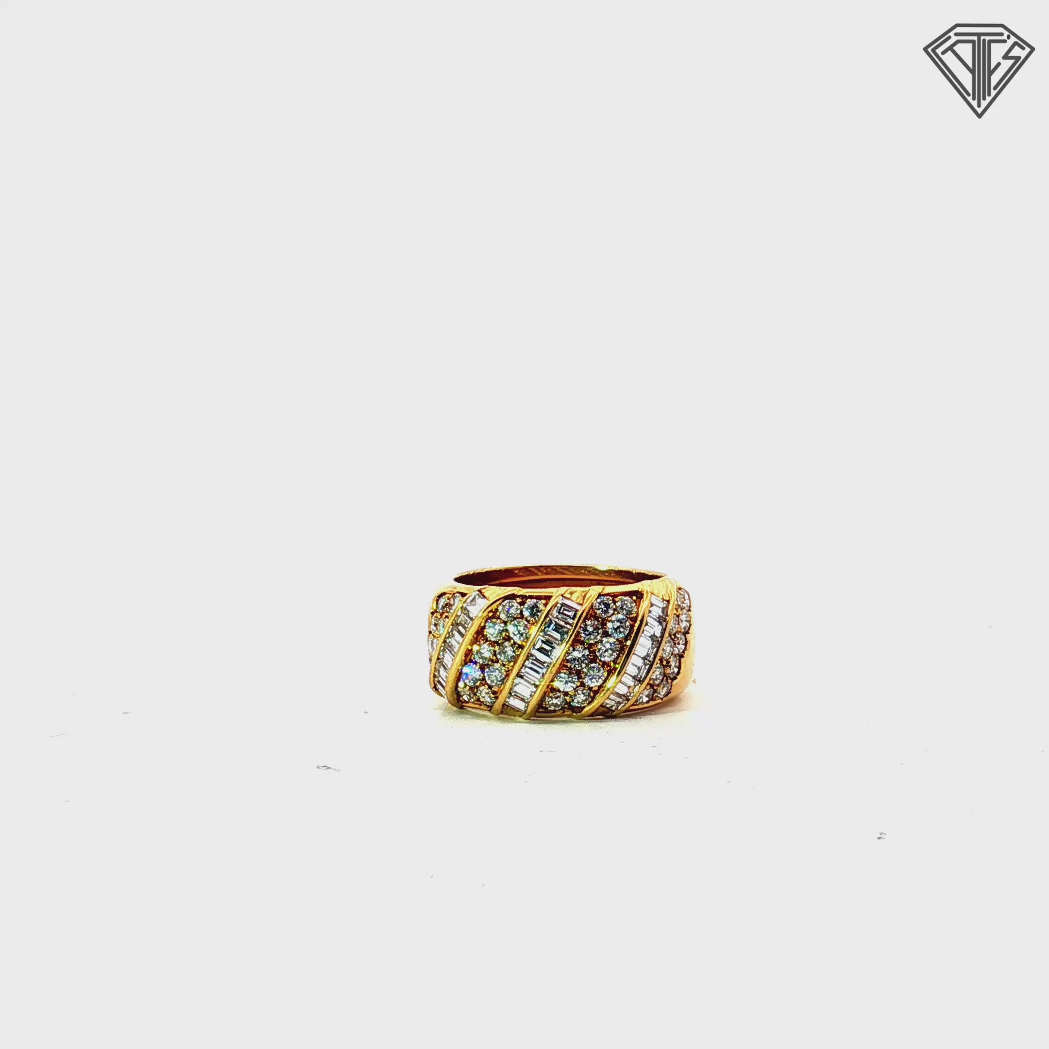 18k Yellow Gold 1.35ct E VVS2 Round Diamond Vintage Italian Diamond Ring Size 6 Stamped (1481 AL)