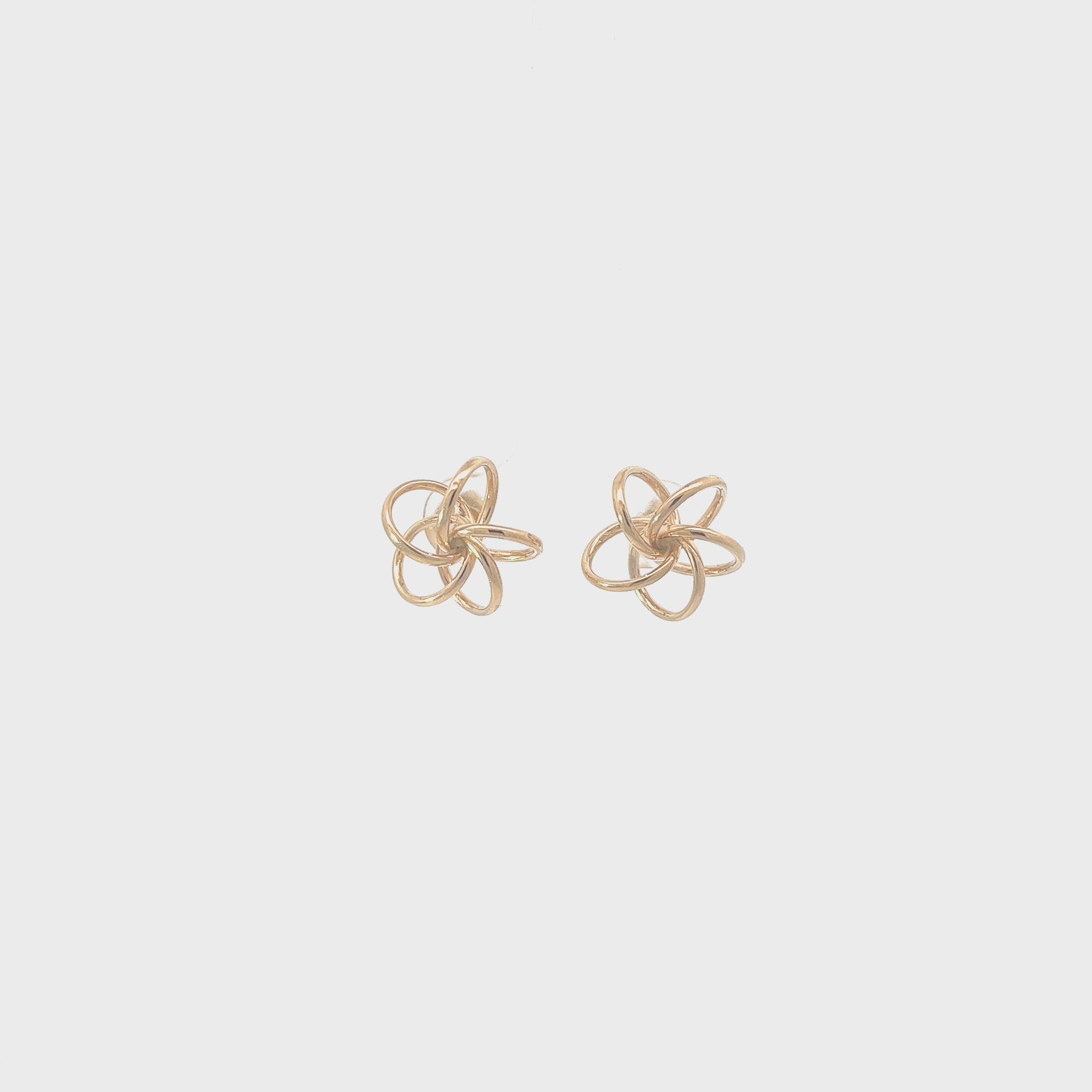 14K YELLOW GOLD TWISTED LOVE KNOT STUDS EARRING 1.30 gram