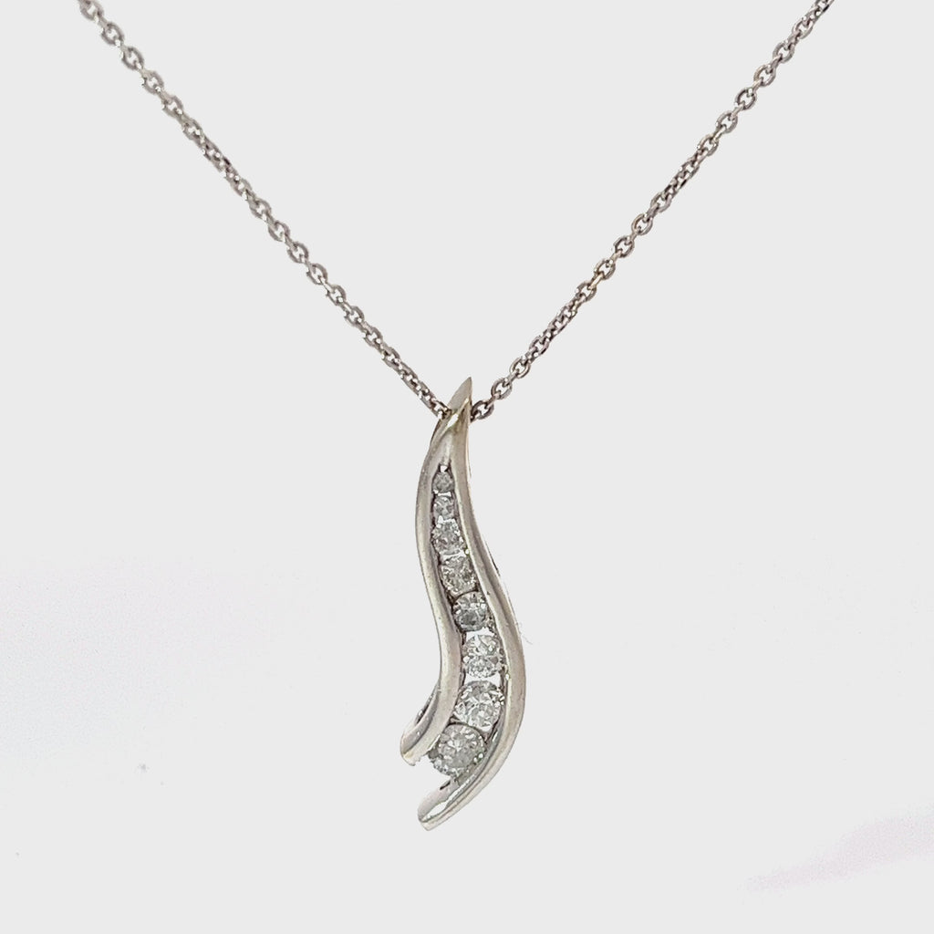 14k Rose Gold .50ct H SI2 Round Diamond Journey Necklace