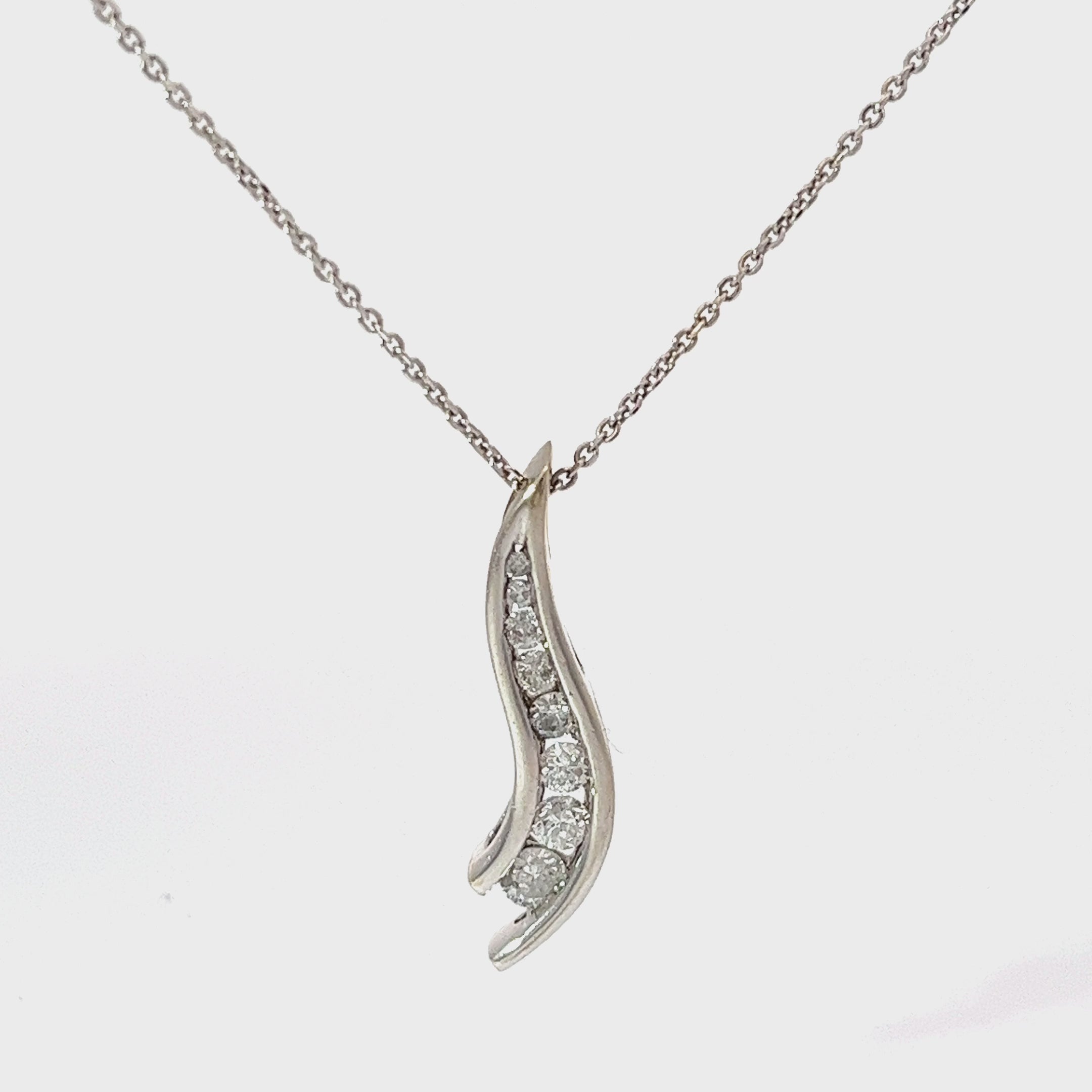 14k Rose Gold .50ct H SI2 Round Diamond Journey Necklace