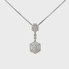 Ladies 18k White Gold Diamond Drop Necklace