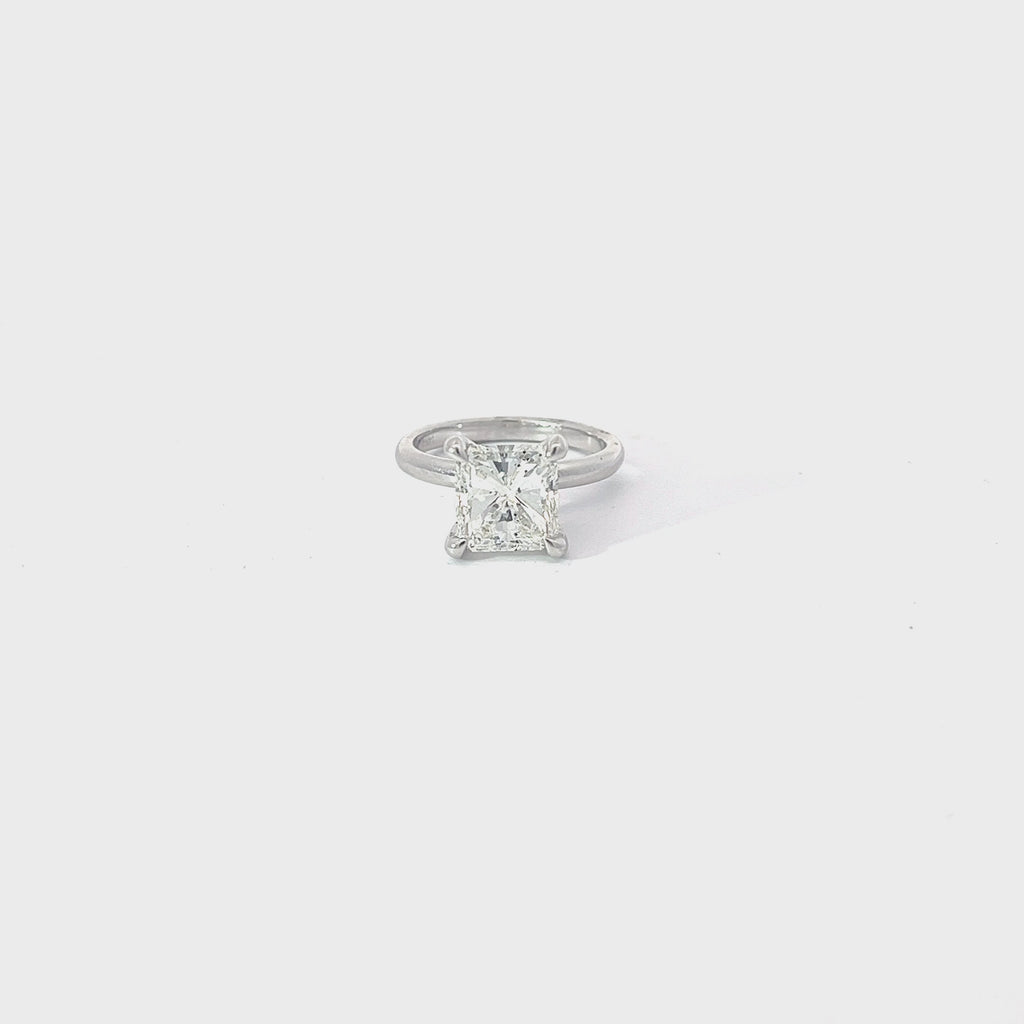 14k White Gold 2.51cts H SI2 Cut Cornered Rectangular Diamond Certified By GIA # 3165625684