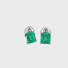 Ladies 18k White Gold Columbian Emerald stud earrings