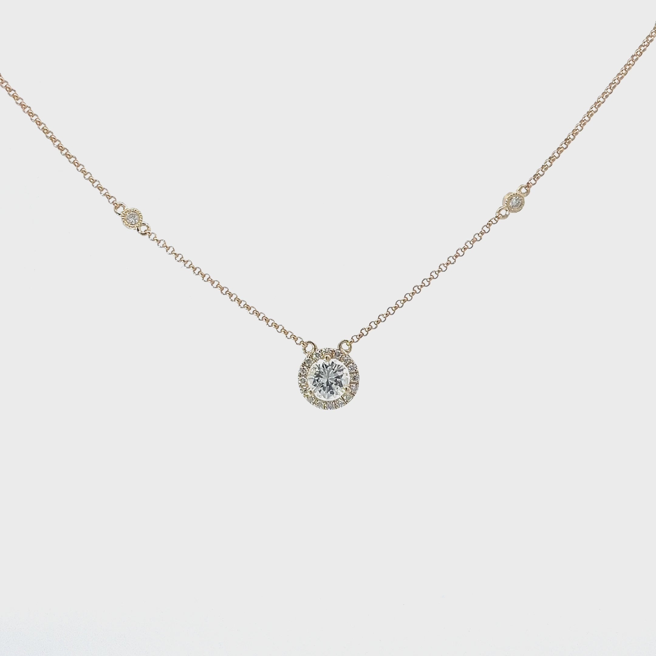 14K YELLOW GOLD .75CT H SI1  OLD MINE CUT DIAMOND SOLITAIRE PENDANT