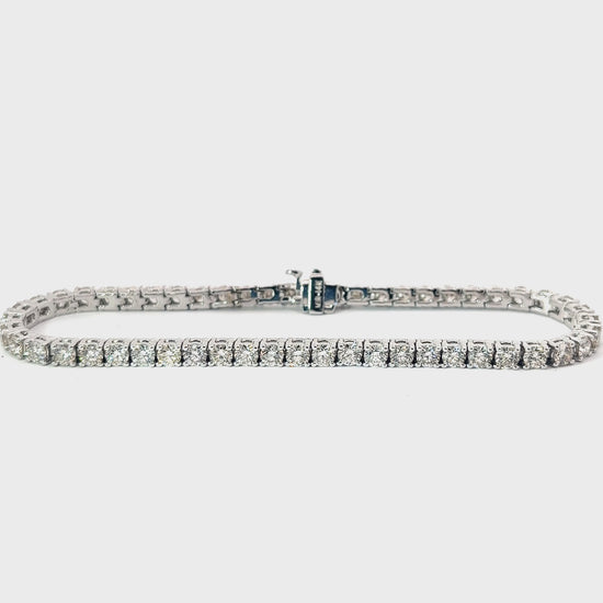 14k White Gold 7.50ct G VS2 Diamond Tennis Bracelet 8"