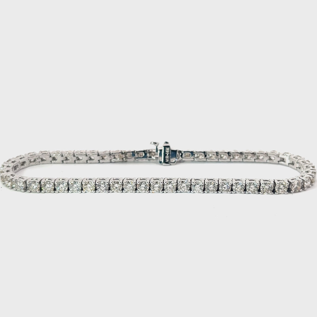 14K WHITE GOLD 7.50CT GVS2 DIAMOND TENNIS BRACELET 8 INCH