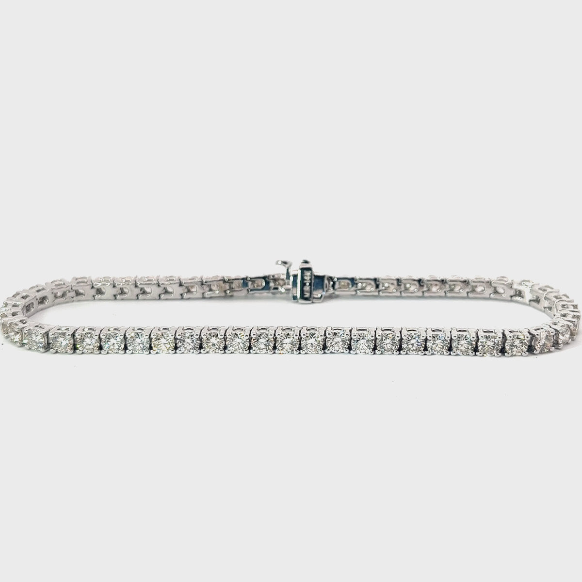 14k White Gold 7.50ct G VS2 Diamond Tennis Bracelet 8"