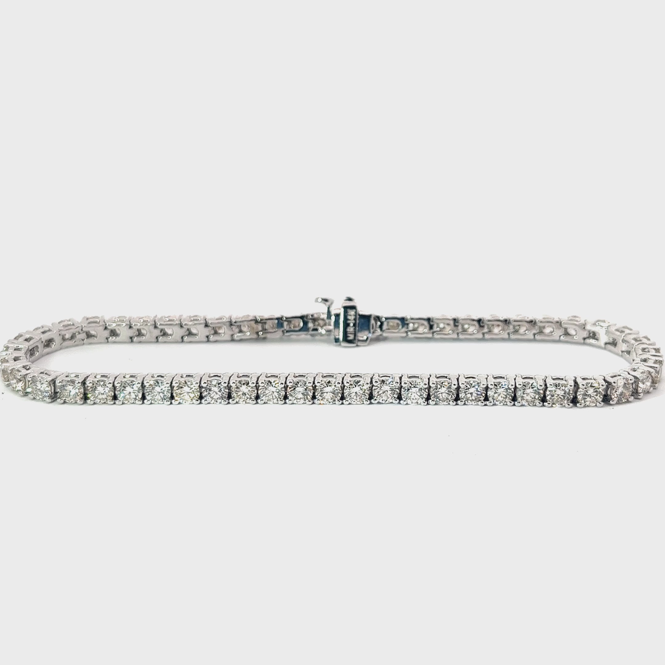 14K WHITE GOLD 7.50CT GVS2 DIAMOND TENNIS BRACELET 8 INCH