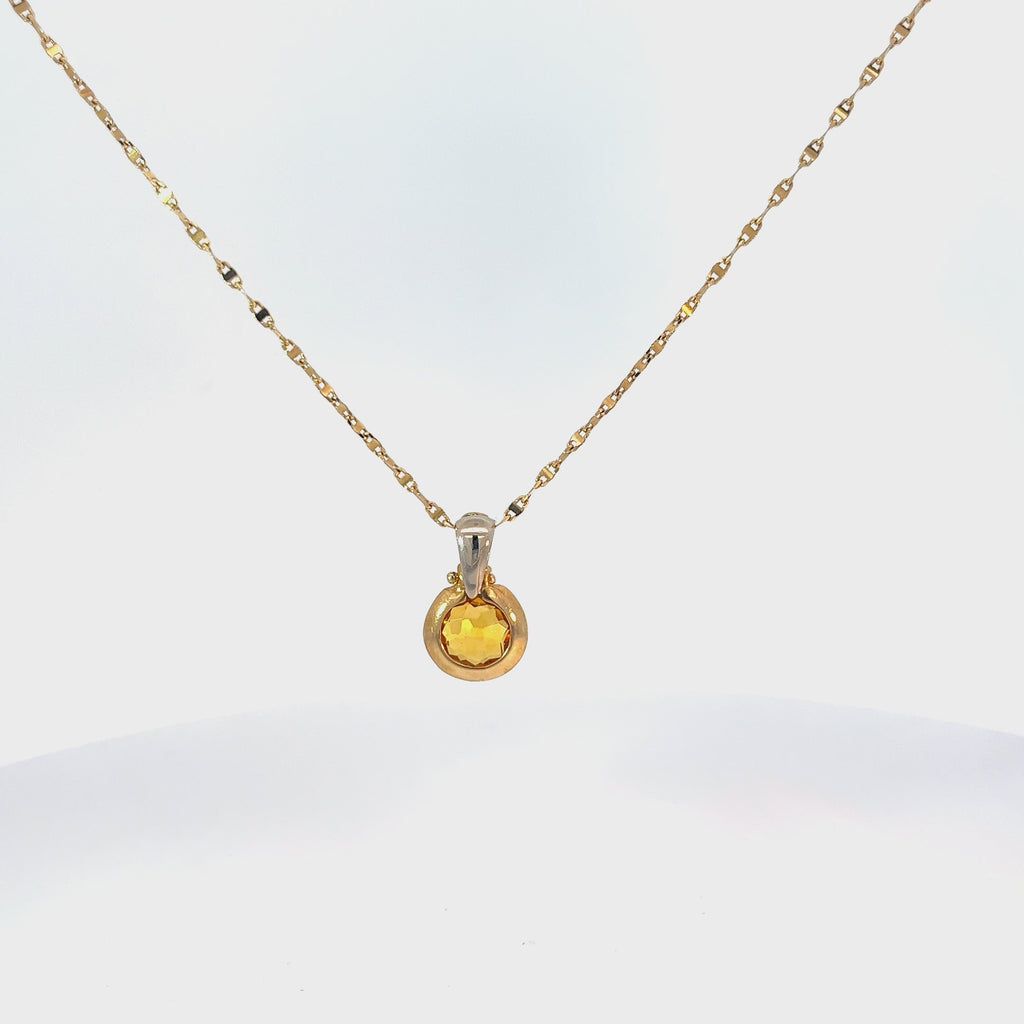 18k Two Toned Yellow Sapphire Necklace