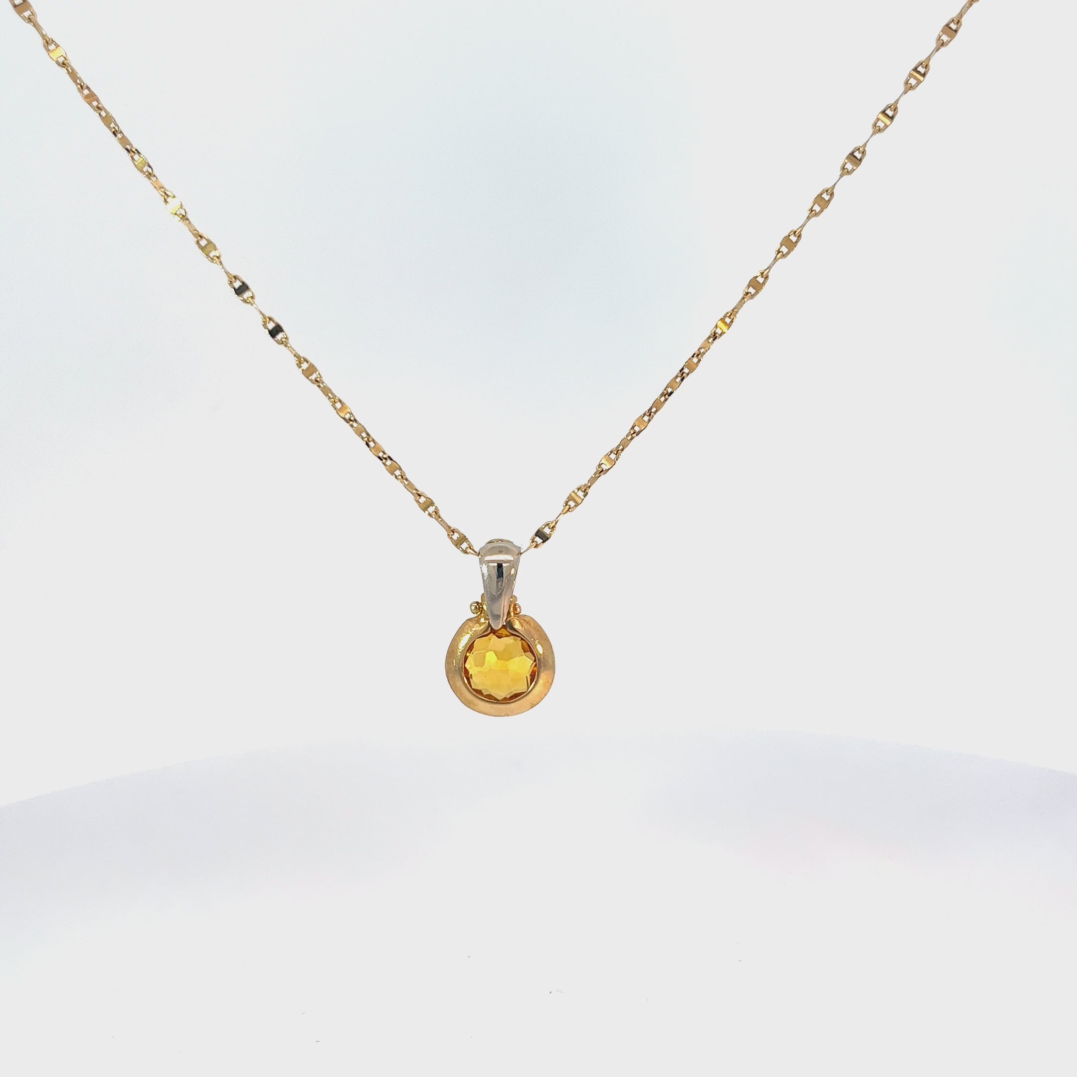 18k Two Toned Yellow Sapphire Necklace