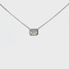 Ladies 14k white gold Diamond Solitaire with diamond halo Necklace
