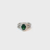 Ladies Platinum 1.50ct Green Tsavorite and .42ct G VS2 Diamond ring GIA certified