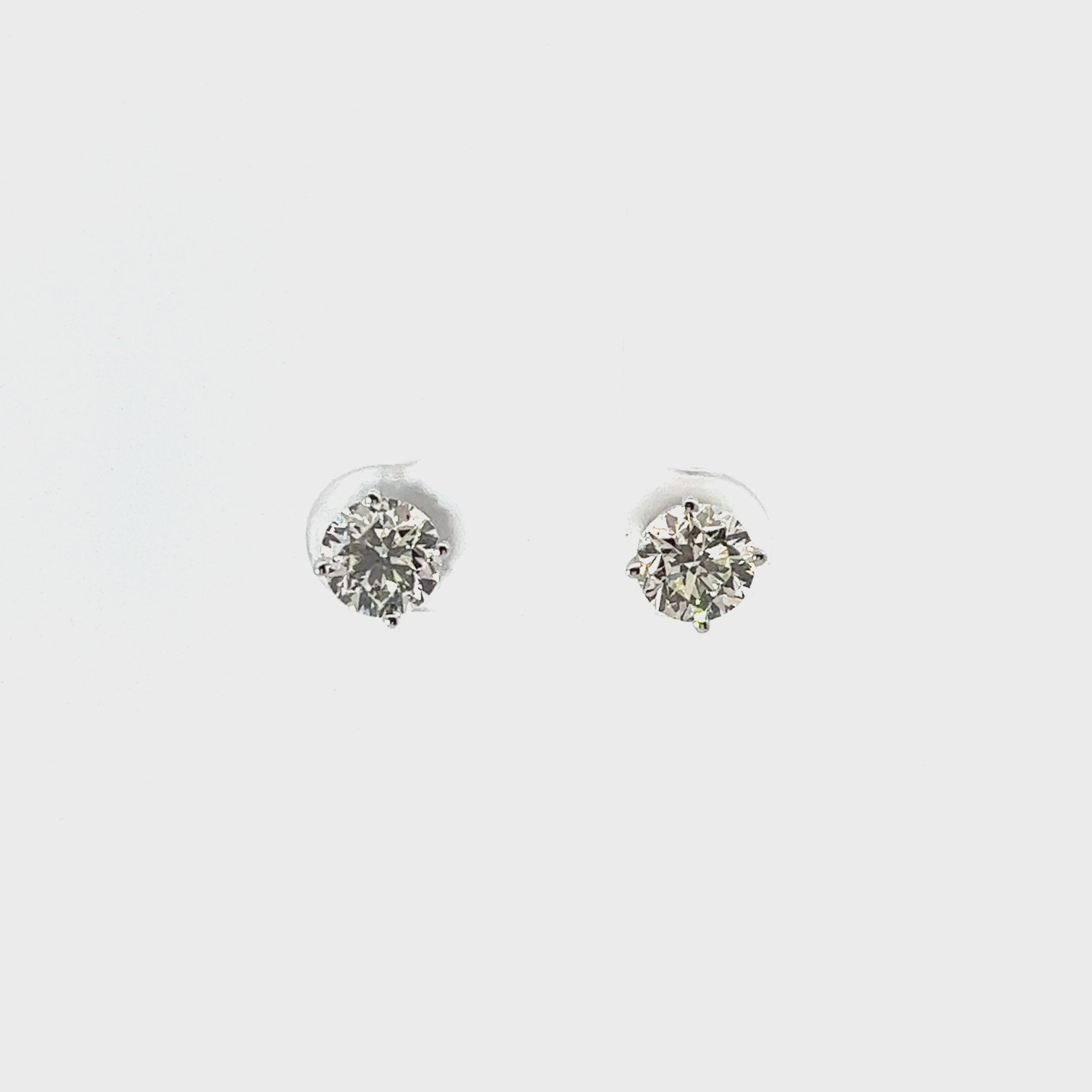 14k White Gold 2.03ct J SI2 Round Diamond stud earrings
