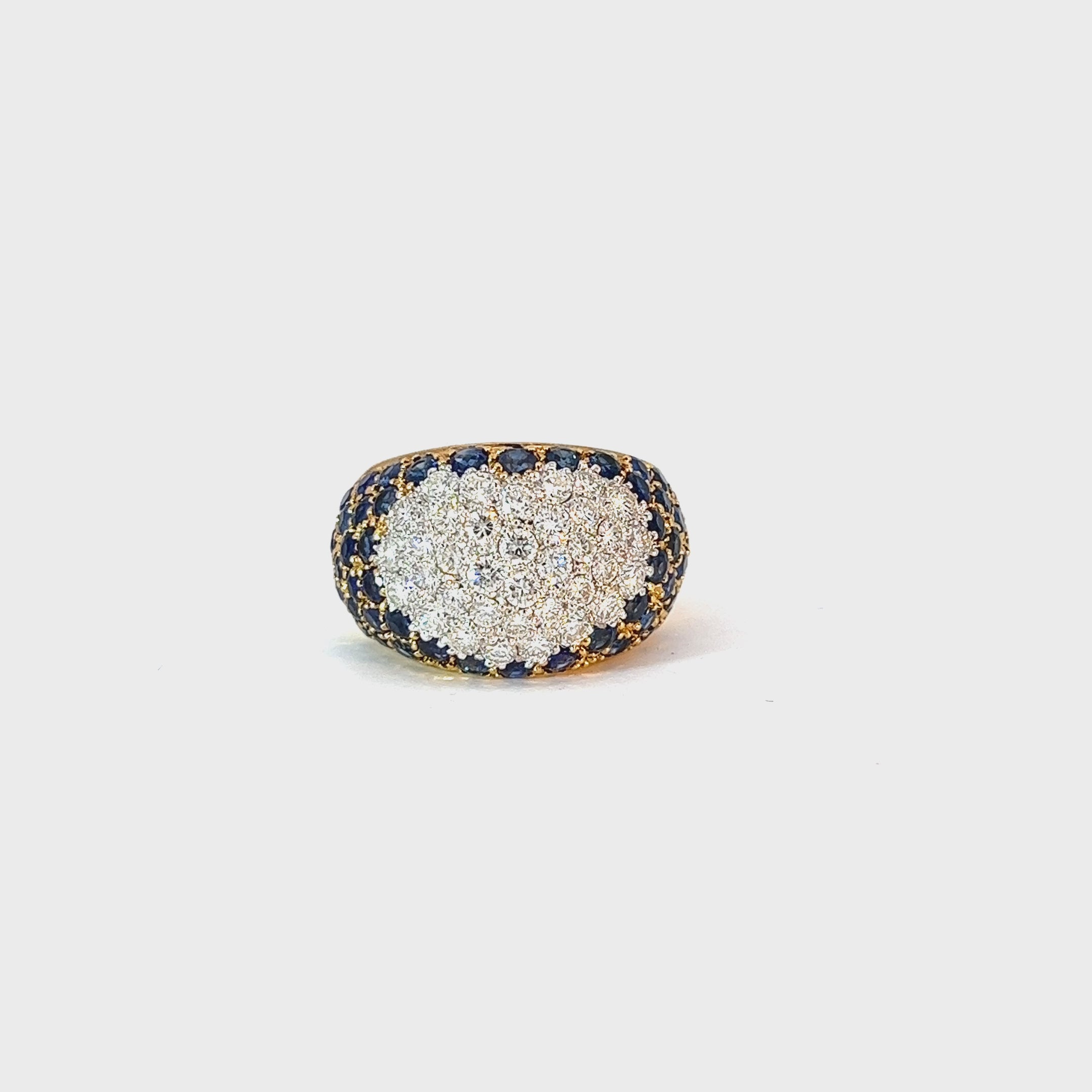 18k Yellow Gold 1.50ct Blue Sapphire AAA Grade and 1.25ct F VS2 Round Diamond Heart ring