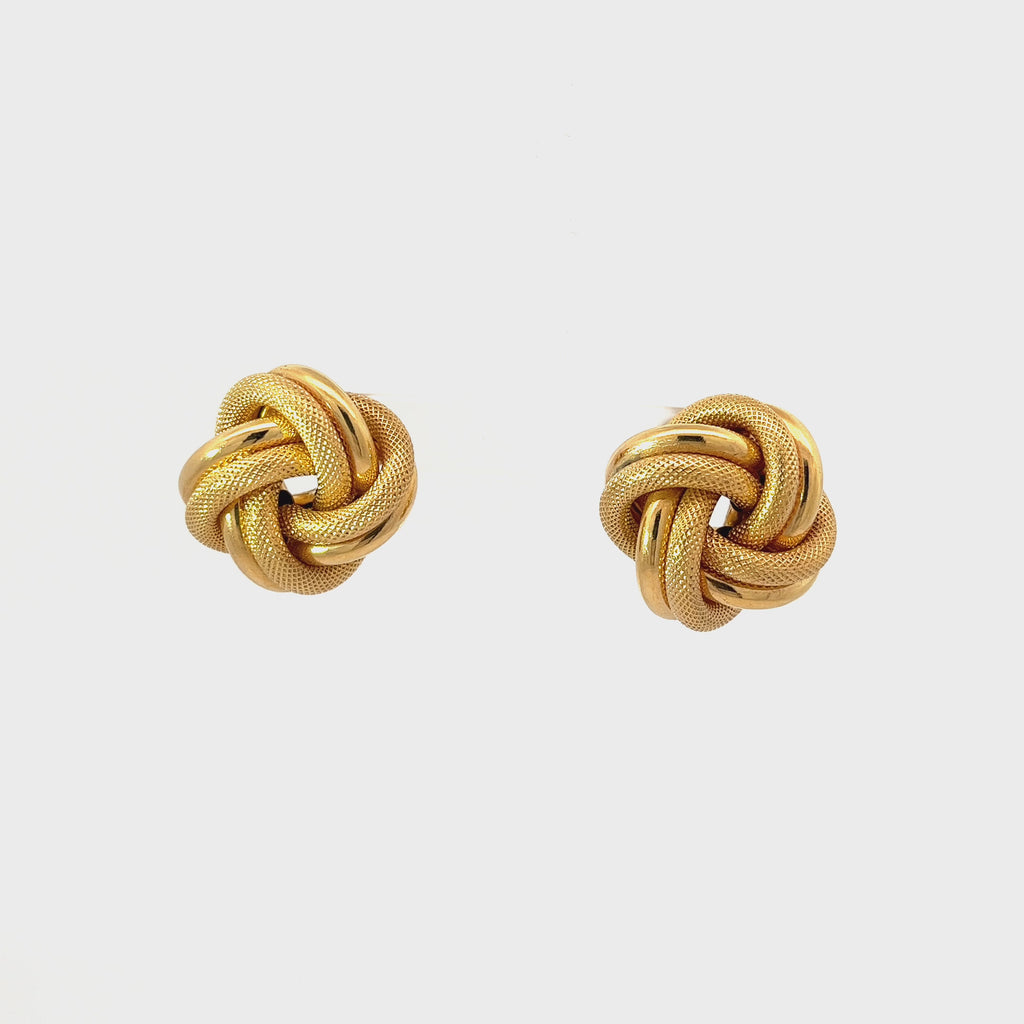 14k Yellow Gold Vintage Love Knot Earrings 11 grams