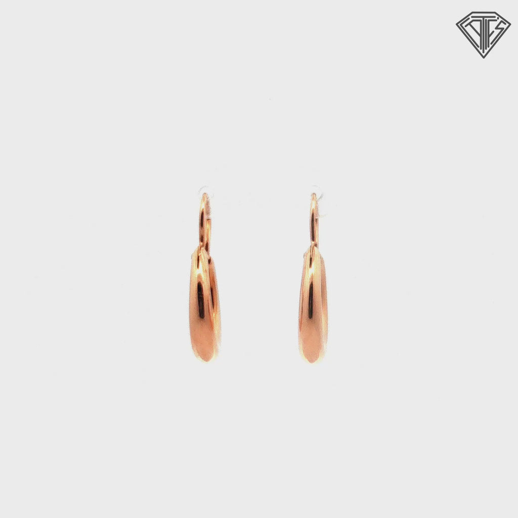 14k Yellow Gold Polish Round Hoop Earrings Classic Style 4.2 gram