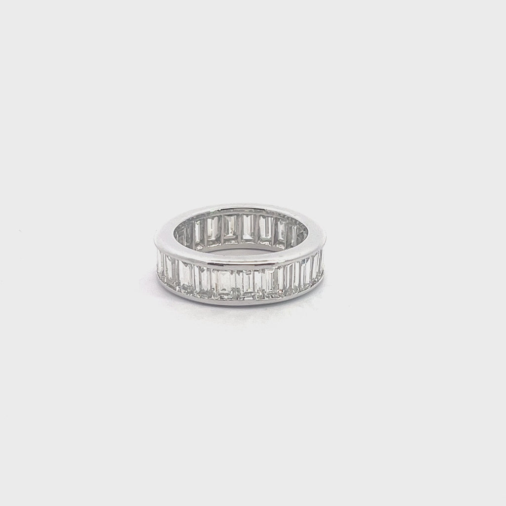 Platinum  7.18ct E VVS2 Baguette Diamond Eternity Ring