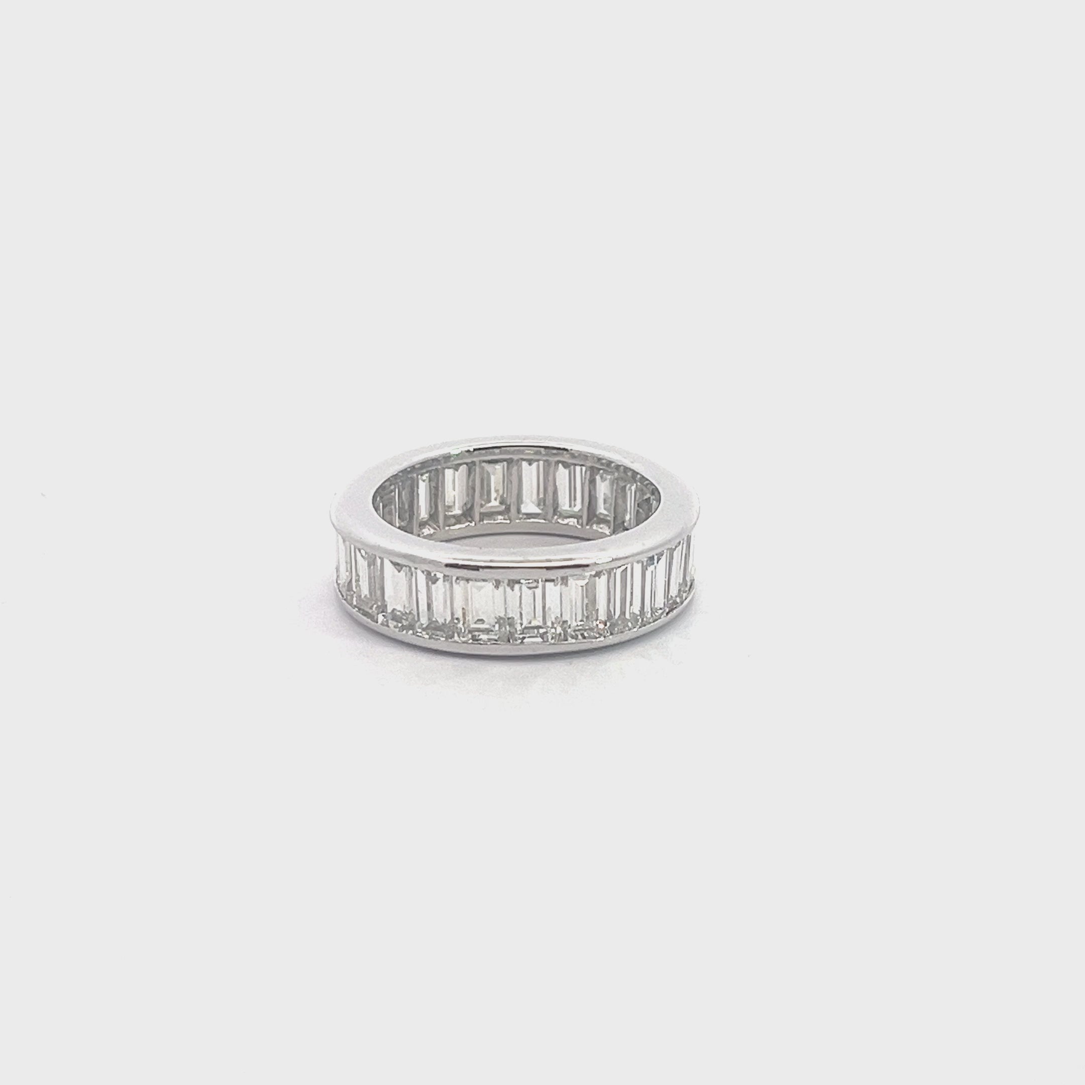 Platinum  7.18ct E VVS2 Baguette Diamond Eternity Ring