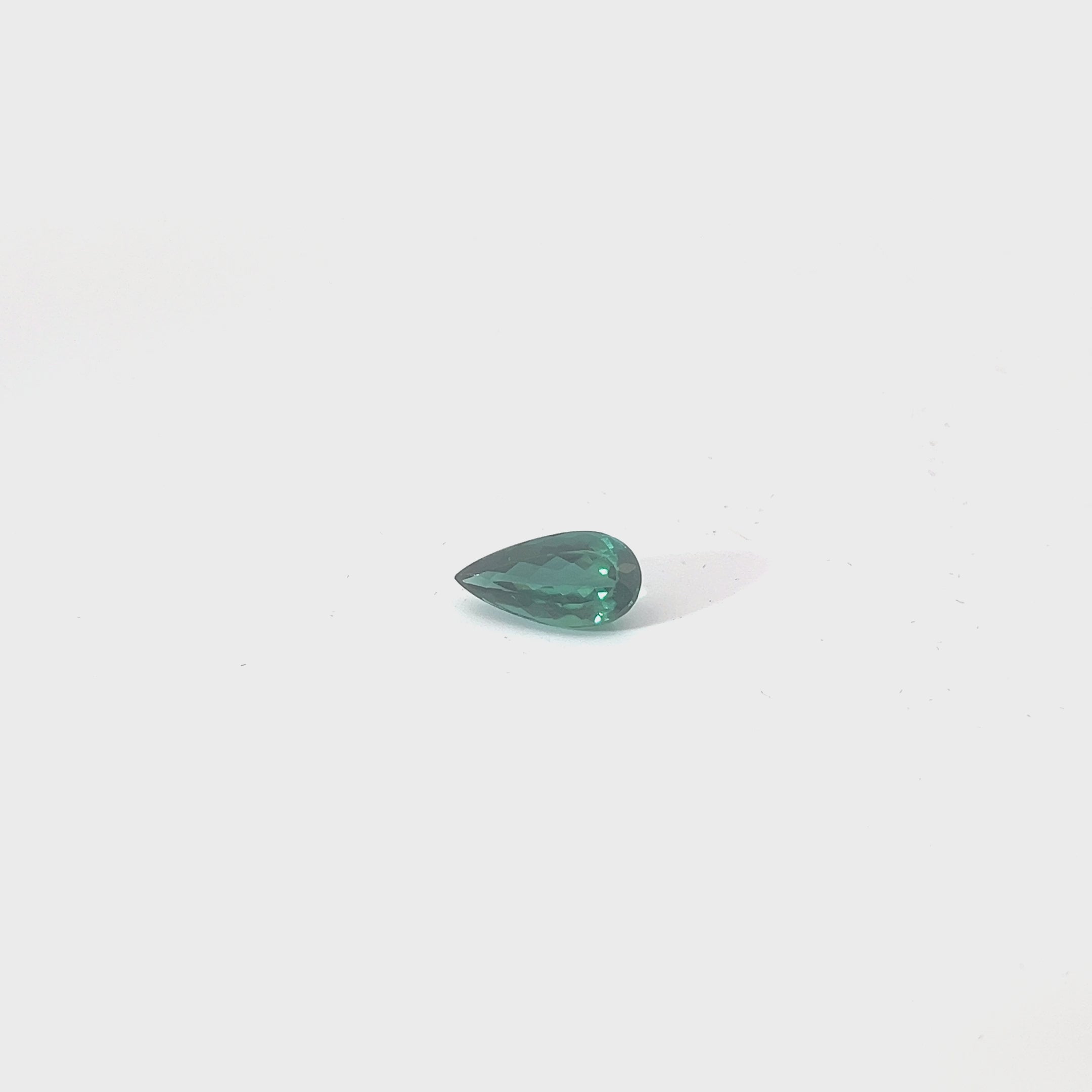 3.39 CT TOURMALINE BLUISH GREEN PEAR TRANSPARENT GIA