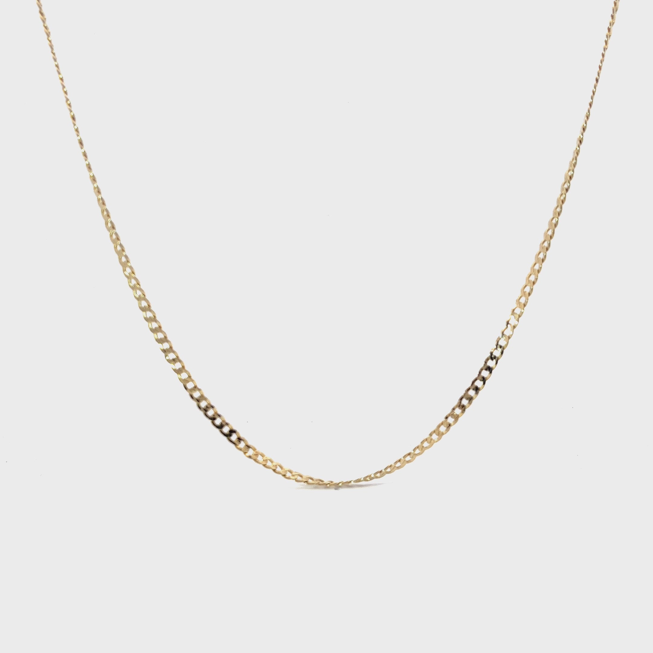14k yellow gold 8.5gram open curb necklace 20"inch 3.25mm