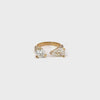 14KY 1.01CT ROUND AND .87CT PEAR SHAPE G SI1 AND .78CT GVS2 OPEN RING