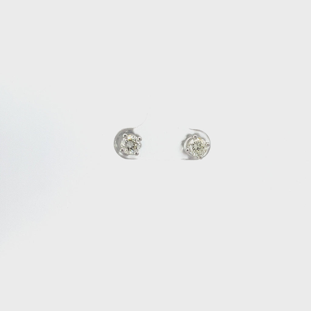 14K WHITE GOLD .95CT I VS2 ROUND DIAMOND STUD EARRING