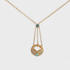 Ladies 18k Yellow Gold Aquamarine and Diamond Necklace