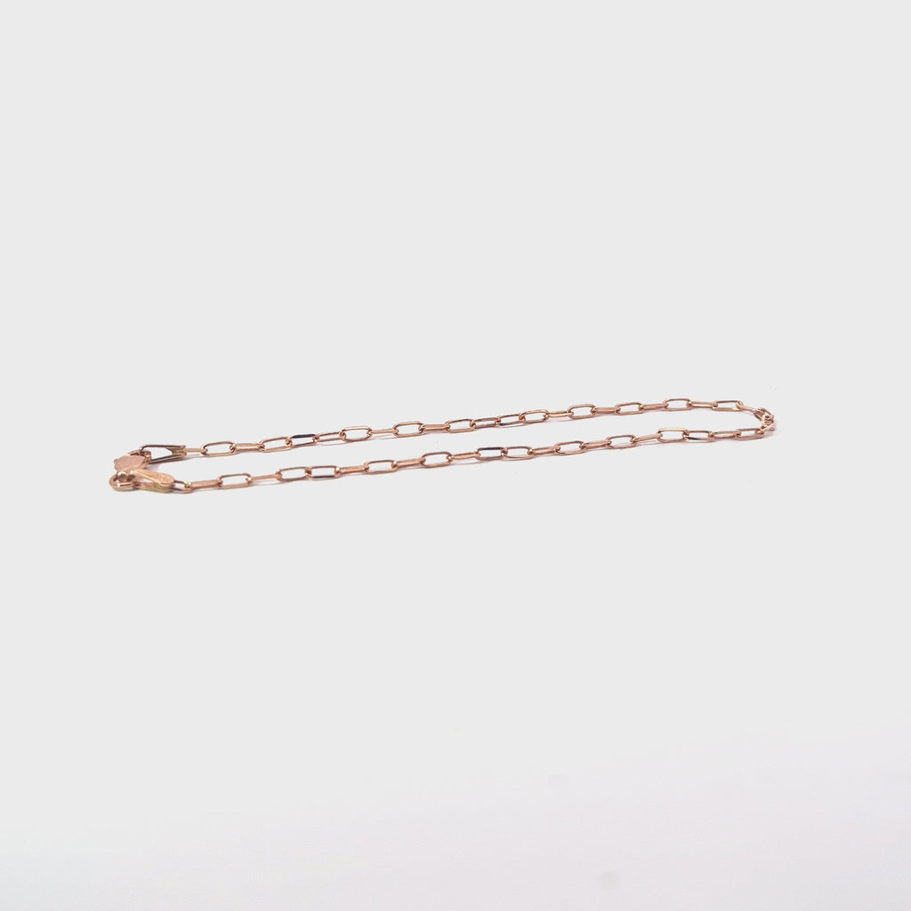 14k Rose Gold Paperclip link Bracelet 1.95mm