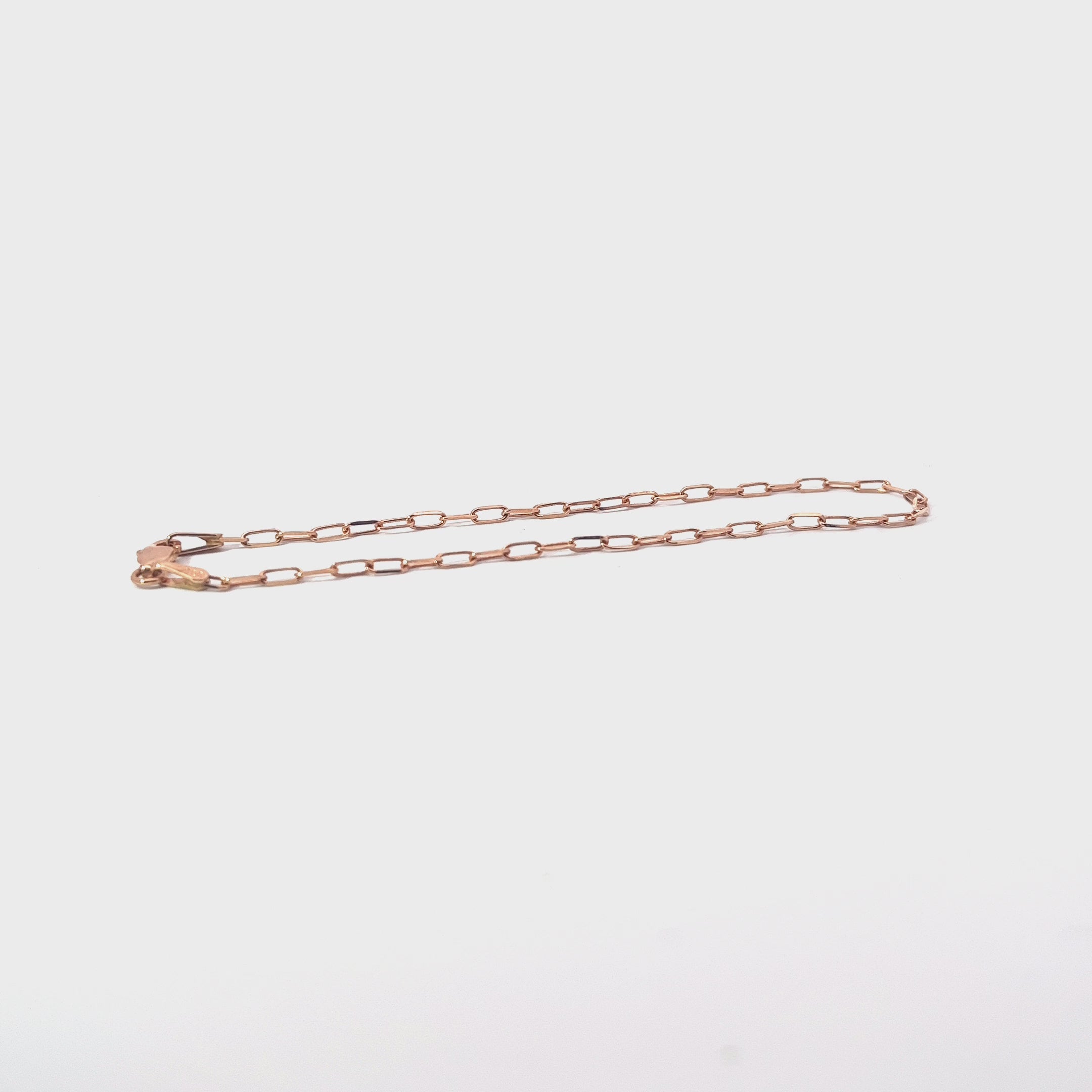 14k Rose Gold Paperclip link Bracelet 1.95mm