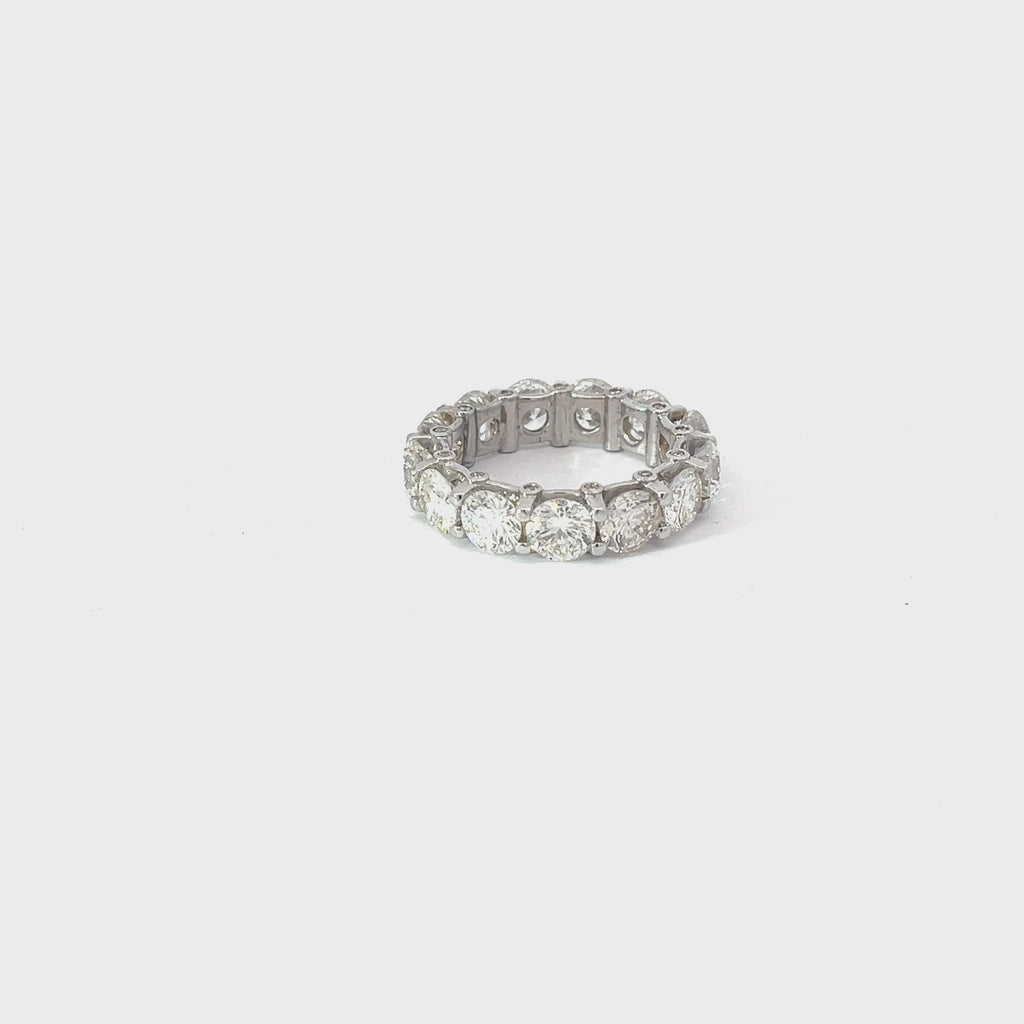 18k White Gold 6.45ct F VS2 Round Diamond eternity Band ring