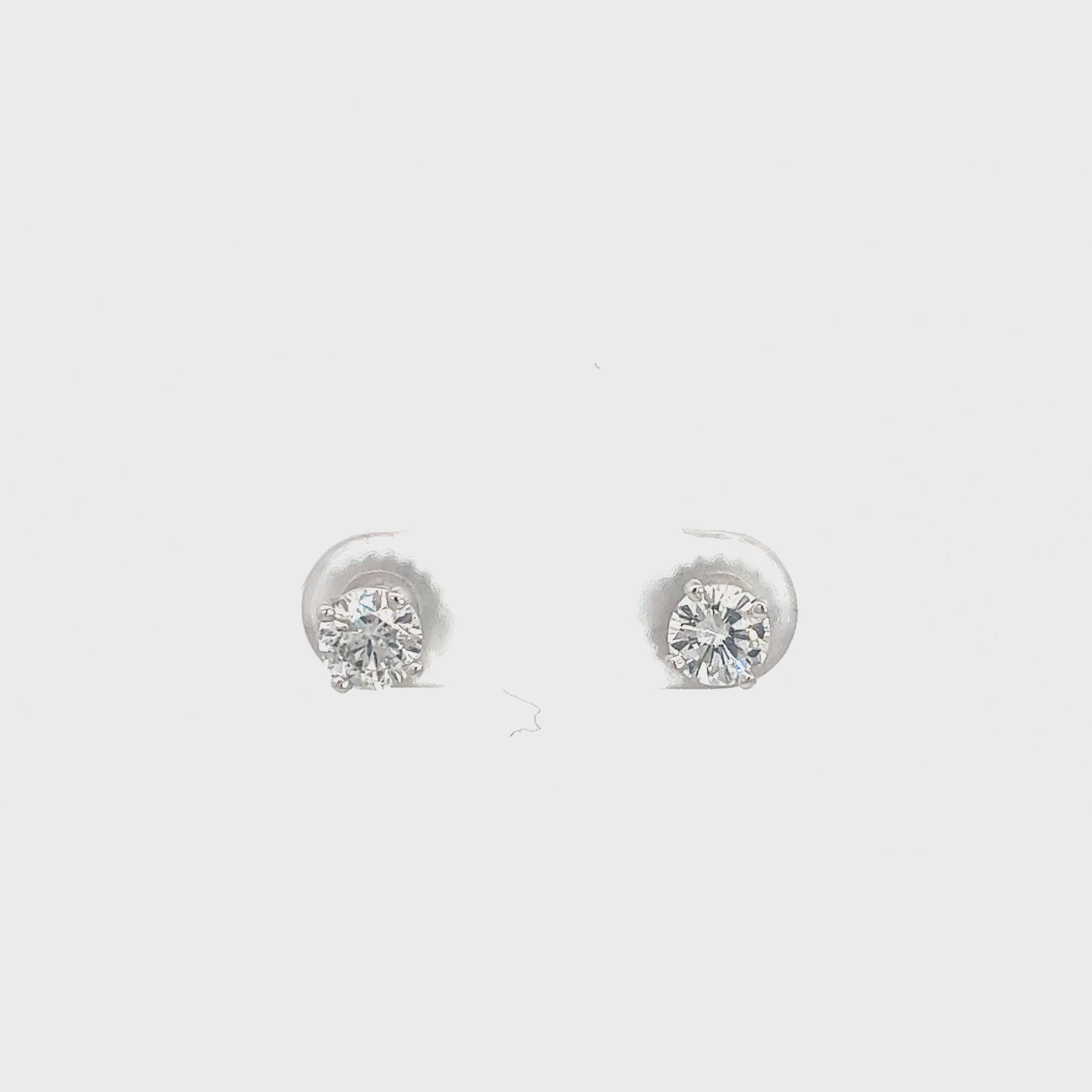14K WHITE GOLD 1CT G SI1 ROUND DIAMOND STUDS