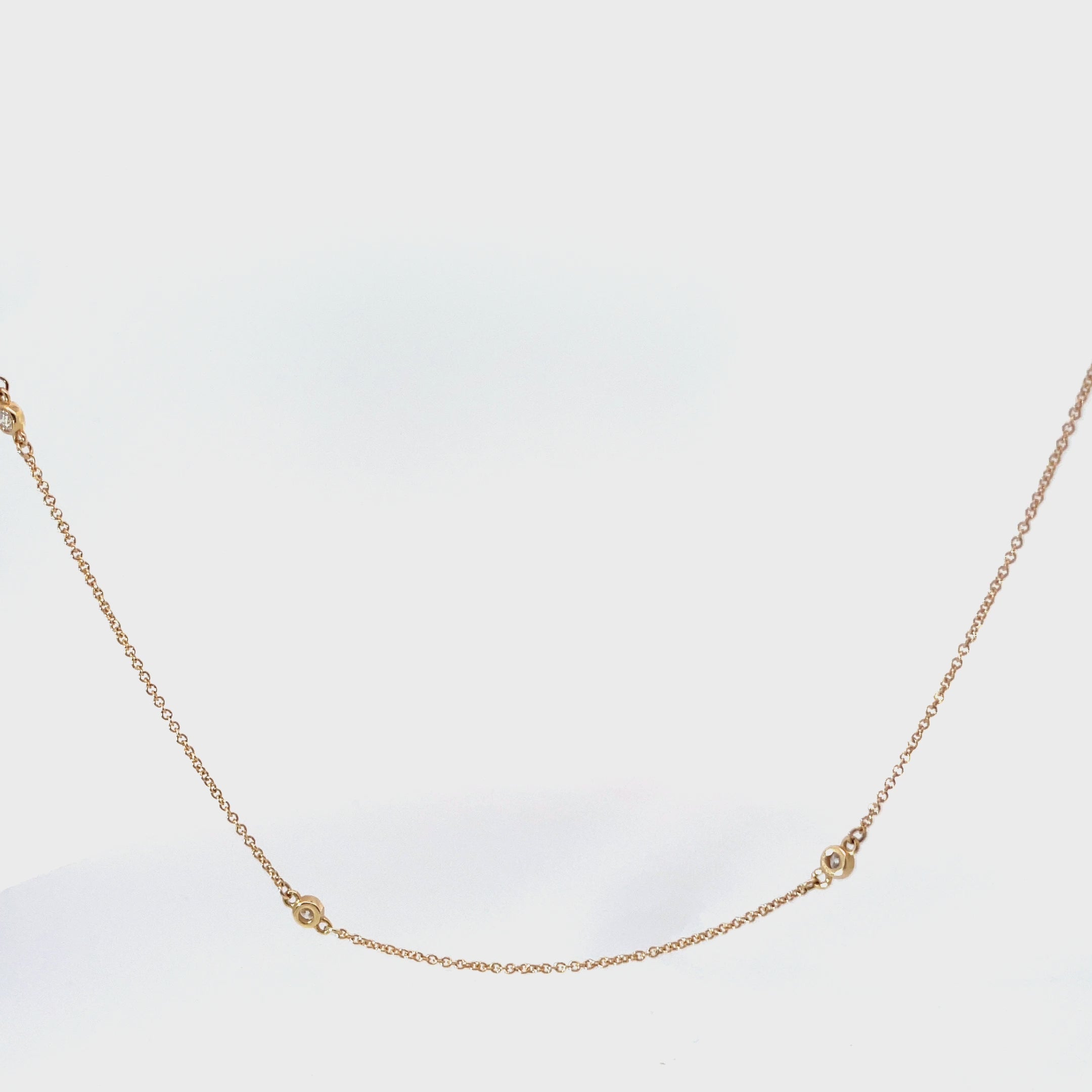 14k Yellow Gold .35ct G VS2 Round Diamonds by the Yard Necklace