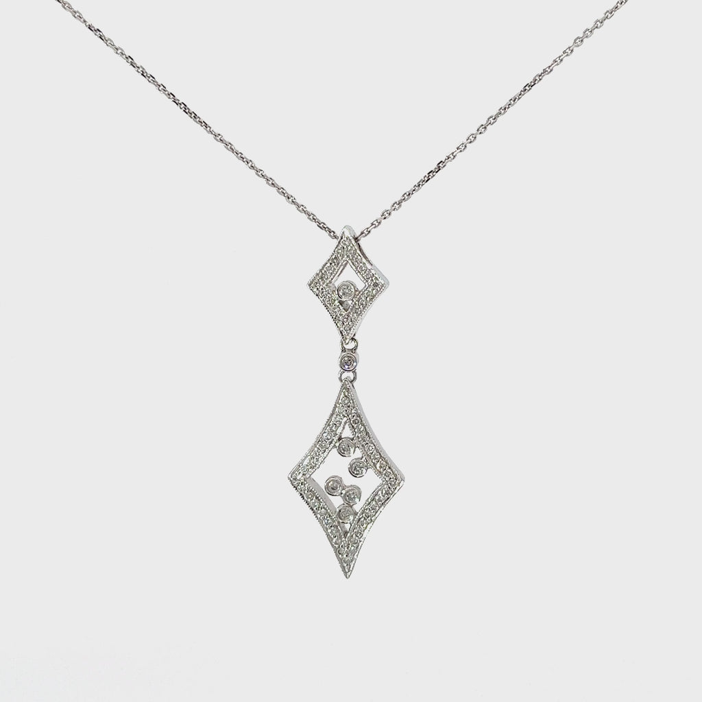 14k White Gold .62ct G SI1 Round Diamond Necklace