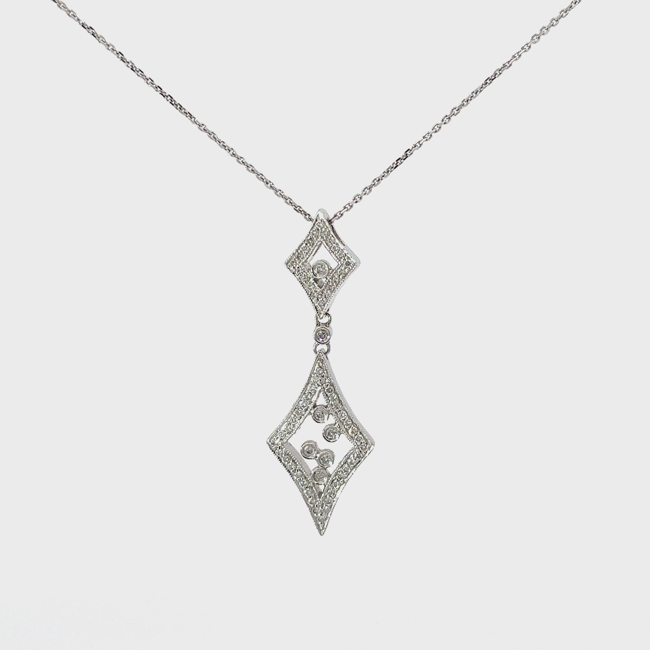 14k White Gold .62ct G SI1 Round Diamond Necklace