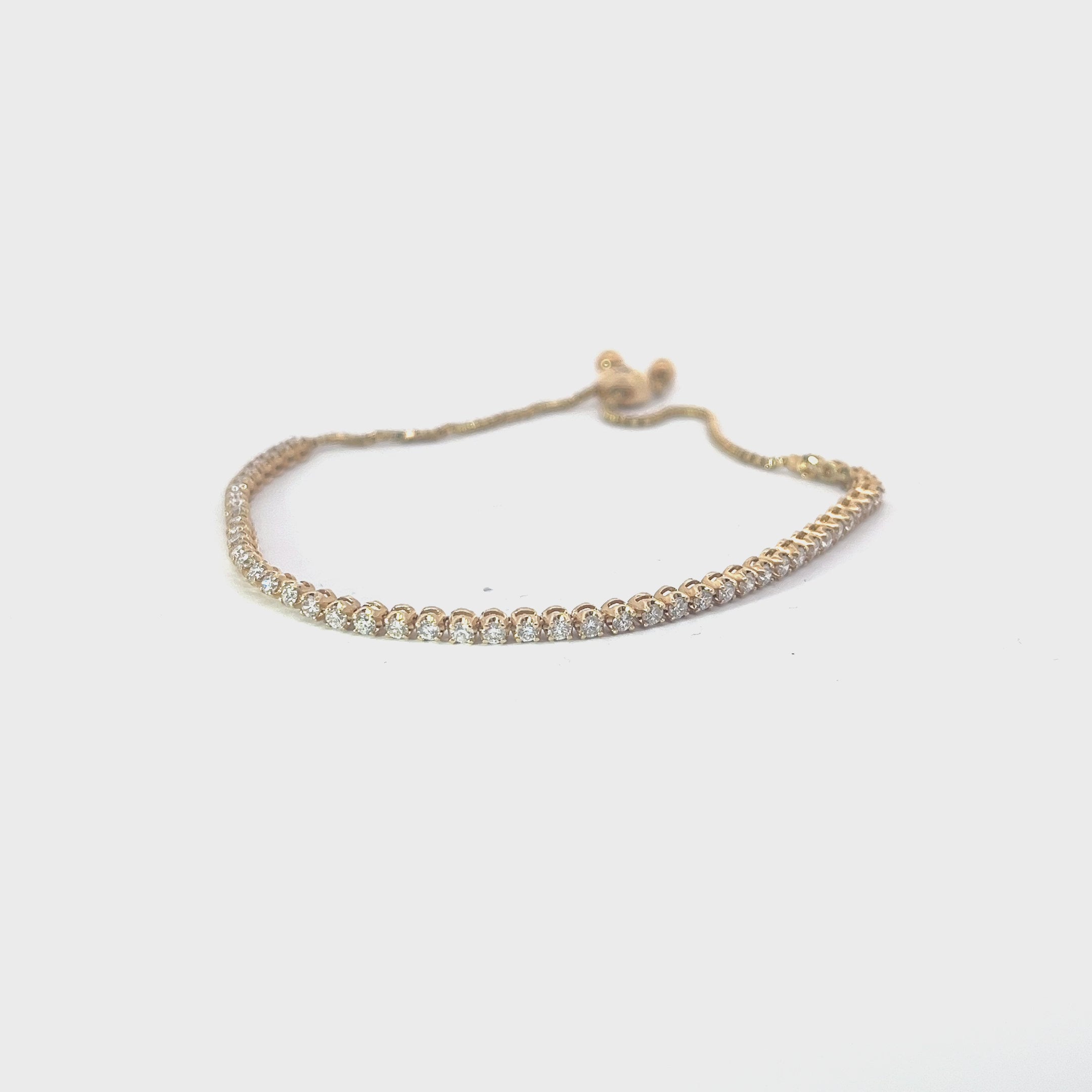 14k Yellow Gold 1.50ct G VS2 Round Diamond Bolo Bracelet