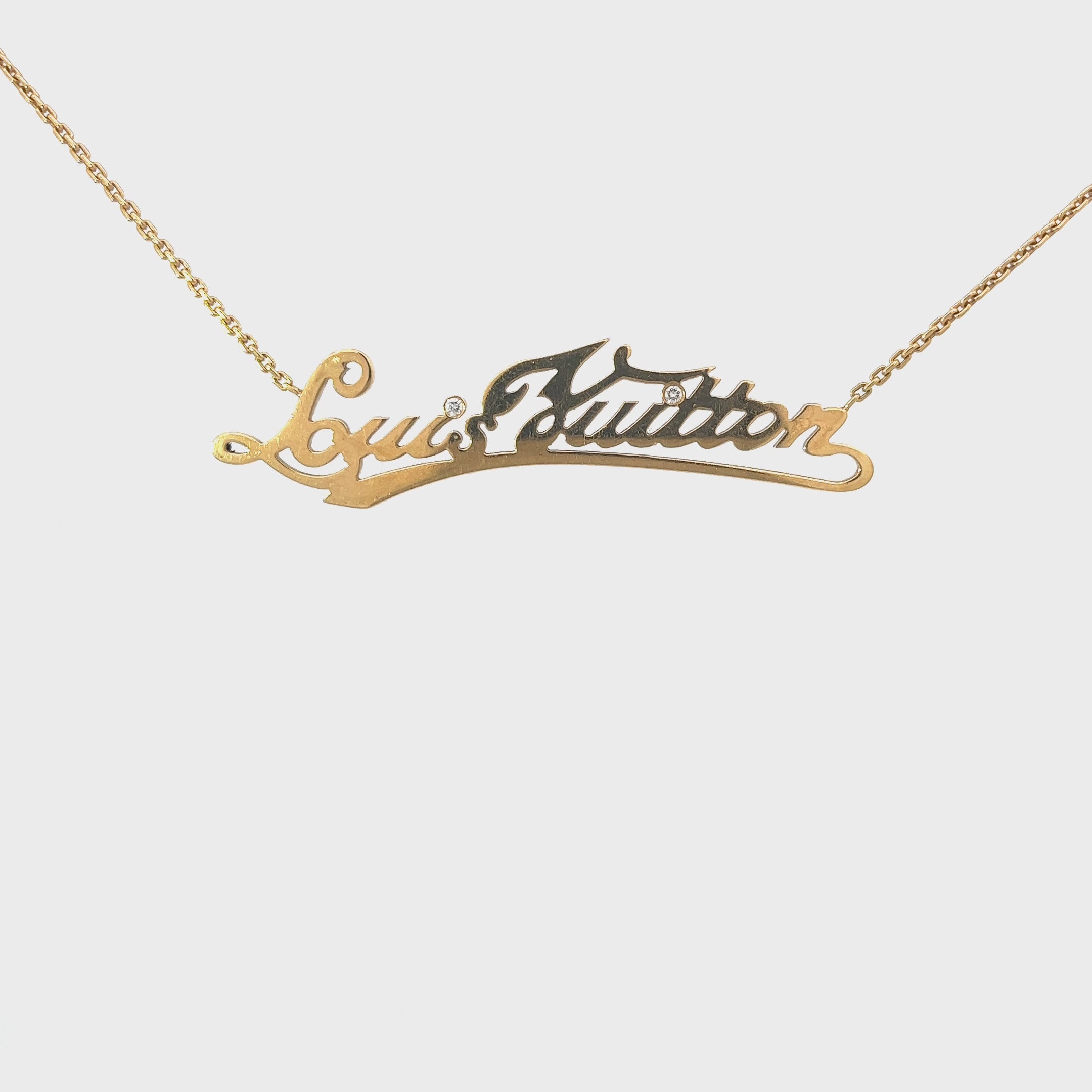 18K YELLOW GOLD LOUIS VUITTON SIGNATURE DIAMOND NECKLACE