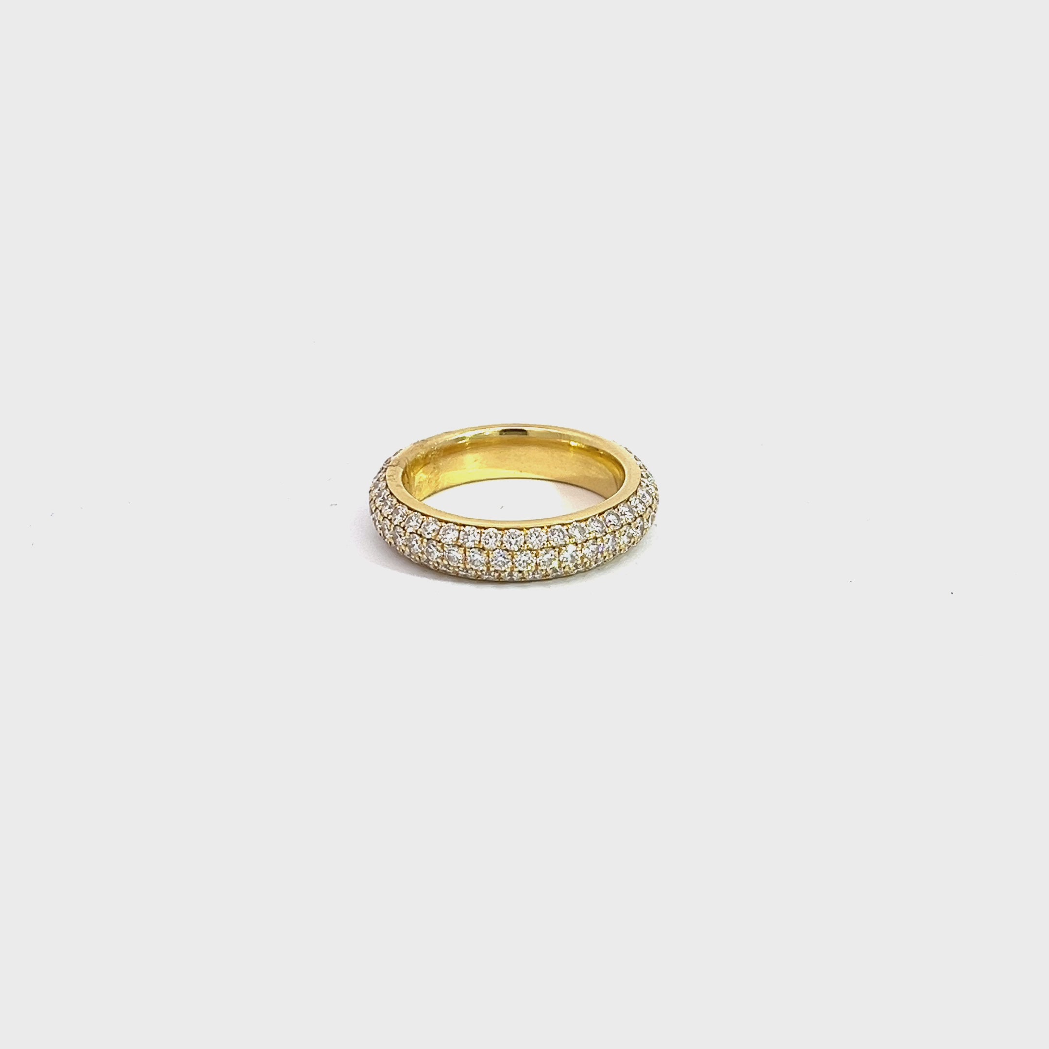 18k Yellow Gold 2.50CT E VS2 Round  Diamond Pave Eternity Band Size 7.5