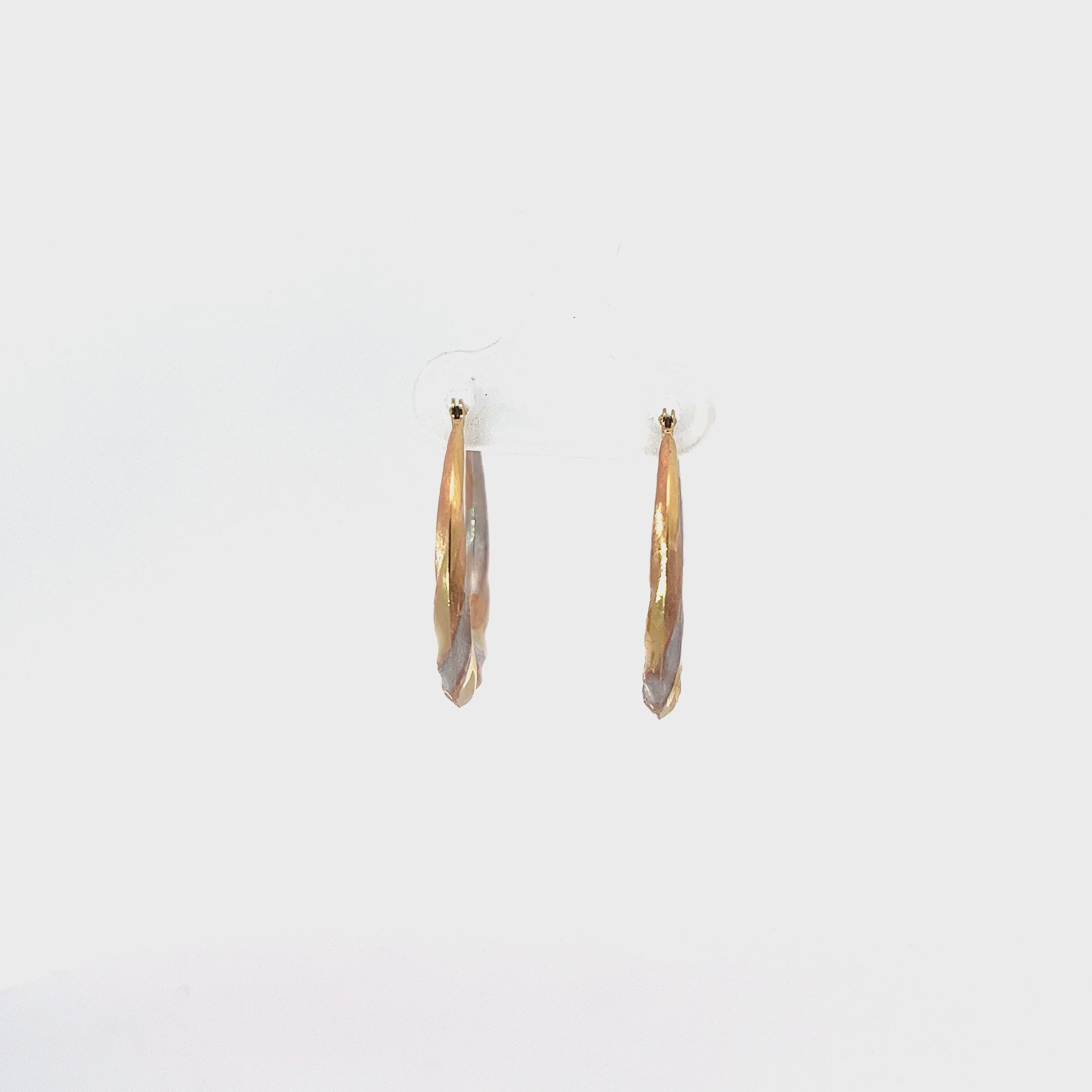 18k Tri-Color Hoop Earrings 1.5 gram