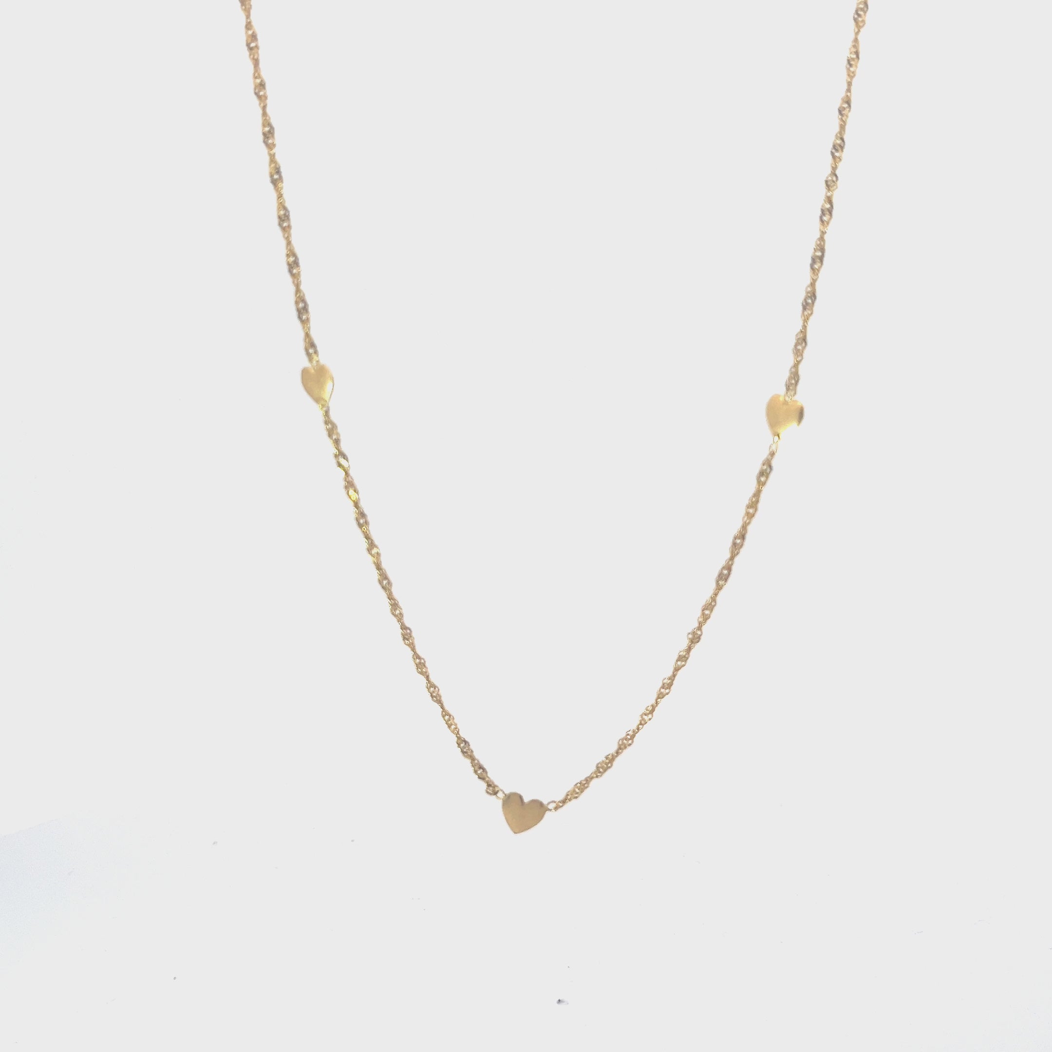 14k Yellow Gold Heart Necklace 2.2 gram