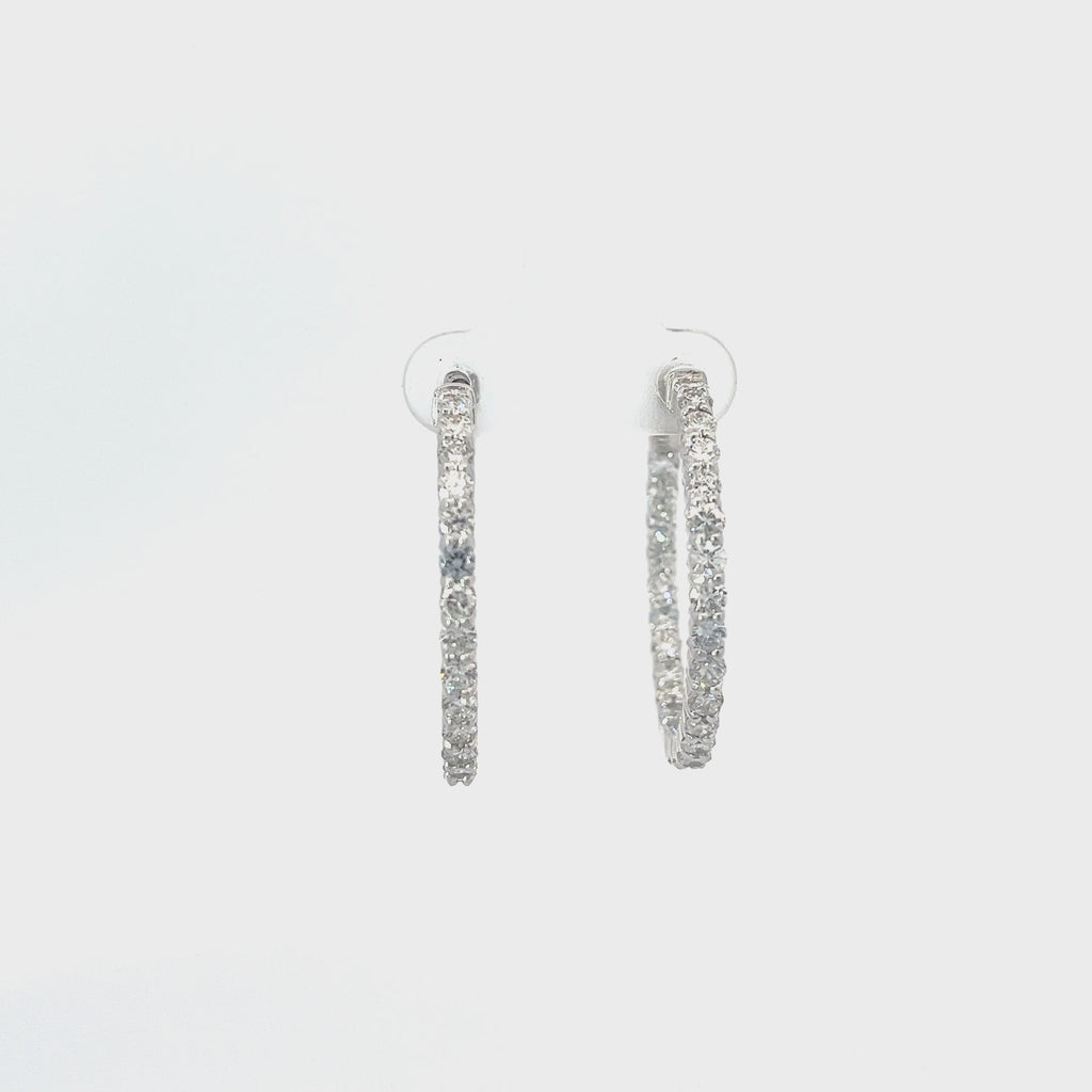 14KW 3.60CT FVS2 1/2 INCH IN/OUT DIAMOND HOOPS
