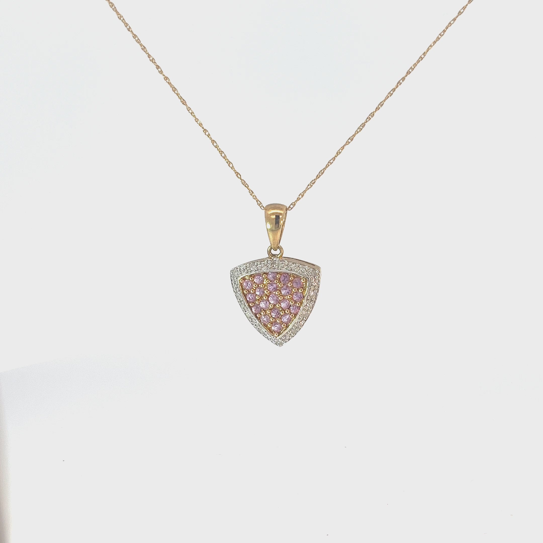 10k Yellow Gold Pink Sapphire Necklace