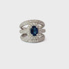 Ladies 18k White Gold Diamond and Sapphire Ring
