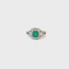 Ladies 18k White Gold Diamond and Emerald Ring