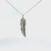 Ladies14k White Gold Feather necklace