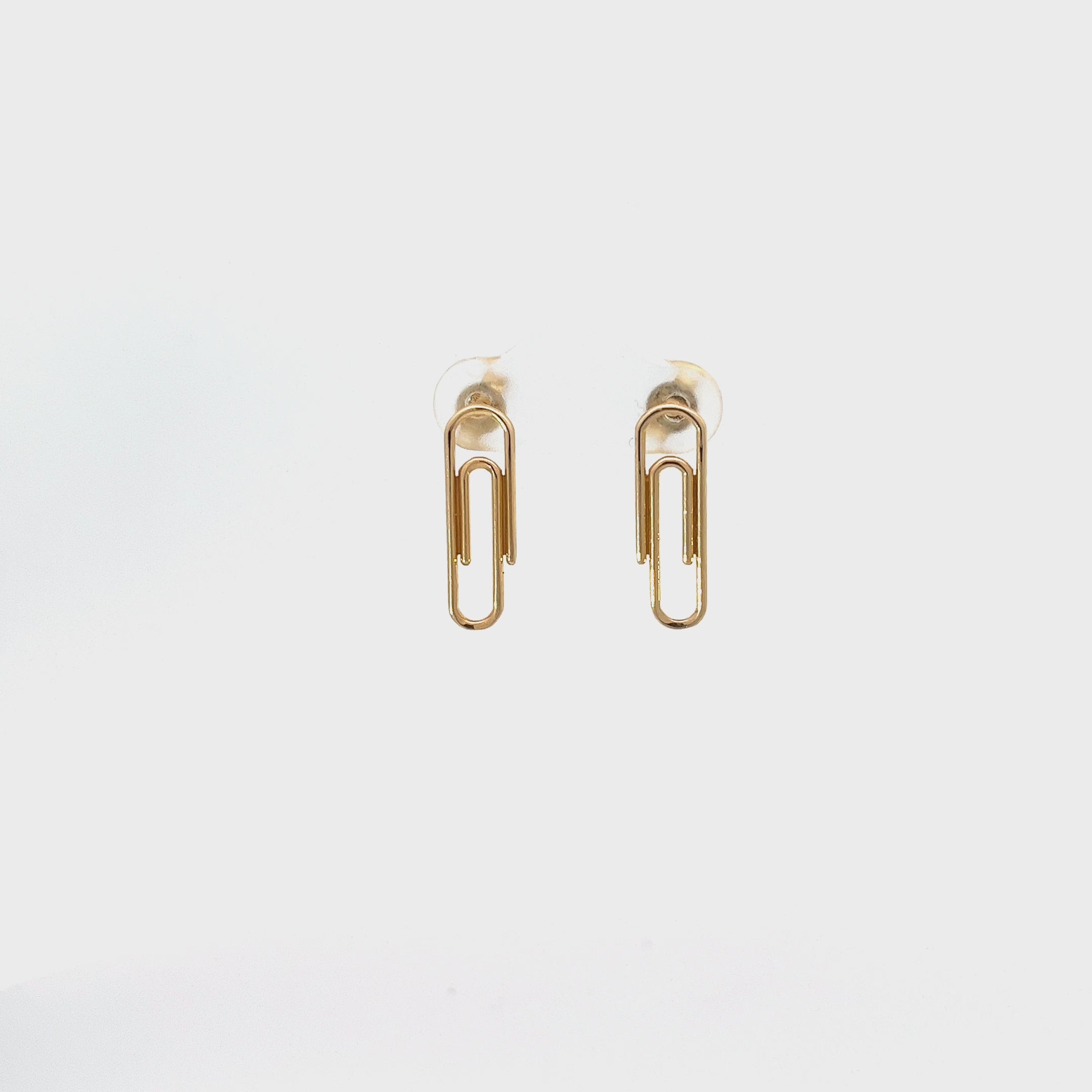 14k Yellow Gold Paperclip Earrings