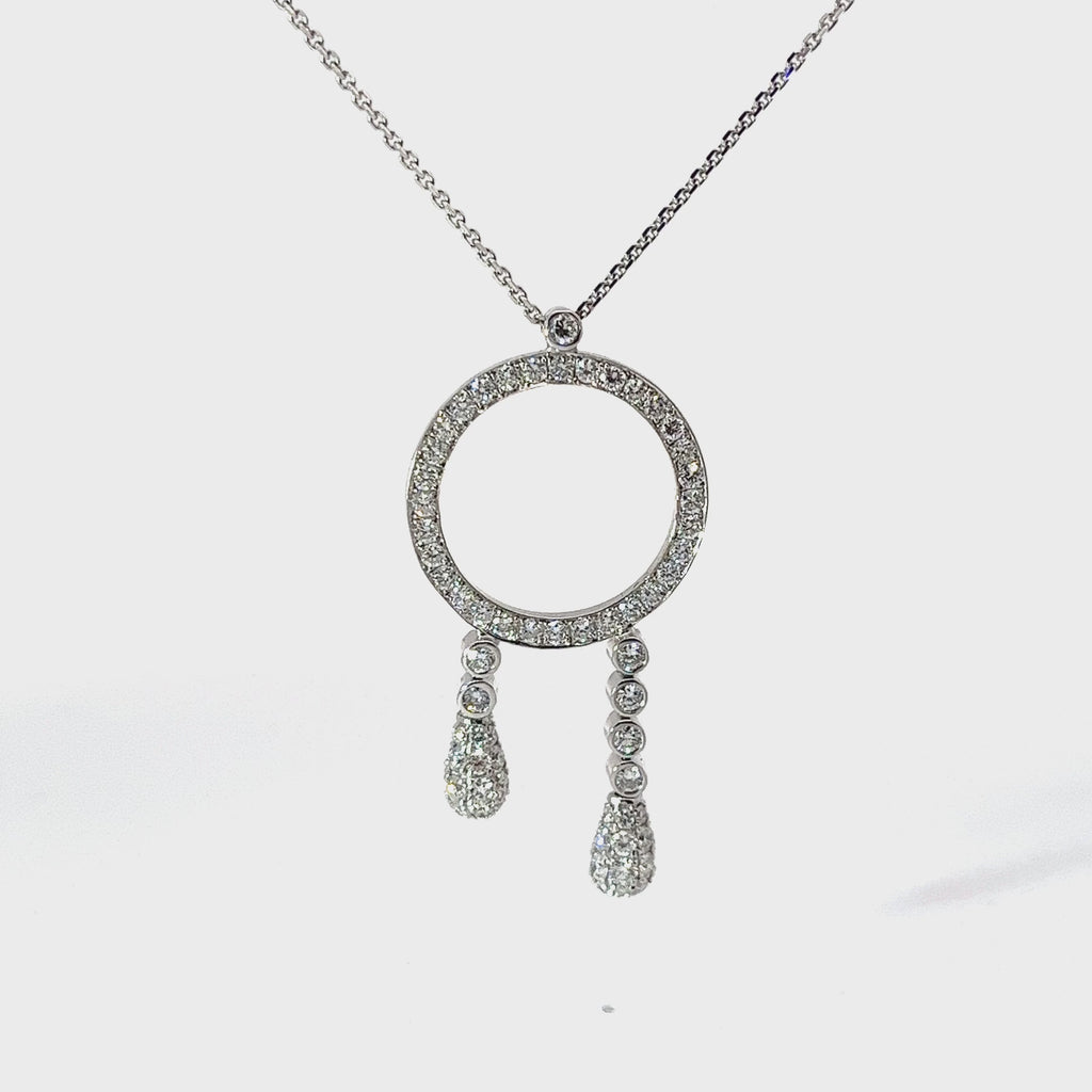 18k White Gold 1.20ct F VS2 Round Diamond Eternity Necklace