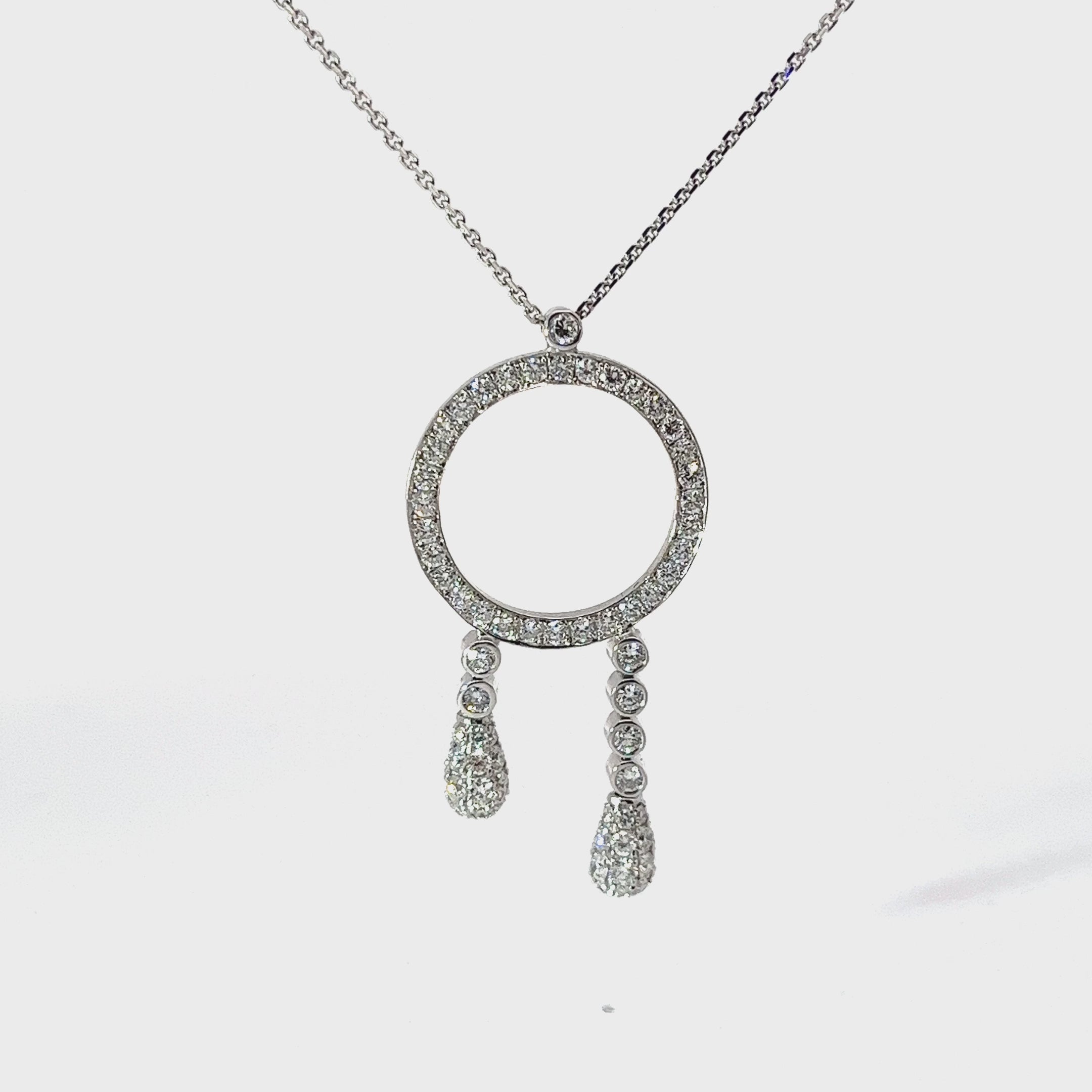 18k White Gold 1.20ct F VS2 Round Diamond Eternity Necklace