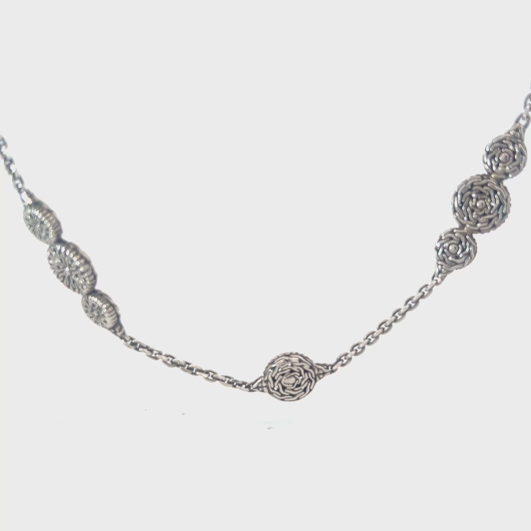 Vintage JOHN HARDY Flower Sterling Silver 36” 63.7g Necklace