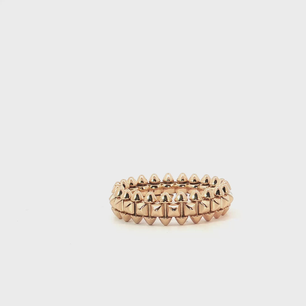 18k Rose Gold Spiked Fashion Ring 8.9 gram Size 8
