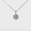 Ladies 18k White Gold Diamond Cluster Necklace